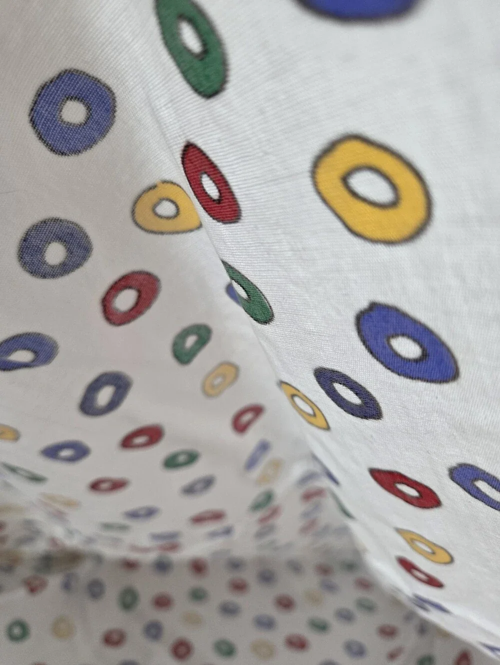 1980's Cranston Print Works Cotton SEW QUILT Red/Green/Blue/Yellow Oval Fabric
